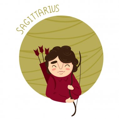 Şirin burç - Sagittarius.Vector şekil