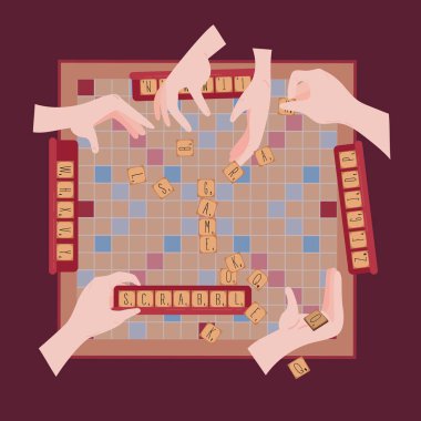 Ahşap oyun. Kiremit scrabble harf kelimenin