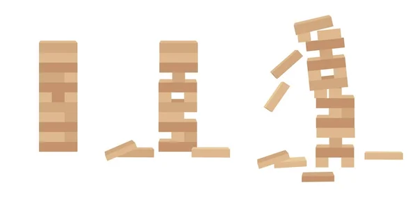 Kule oyun jenga ayarlayın. Ahşap blok oyunu