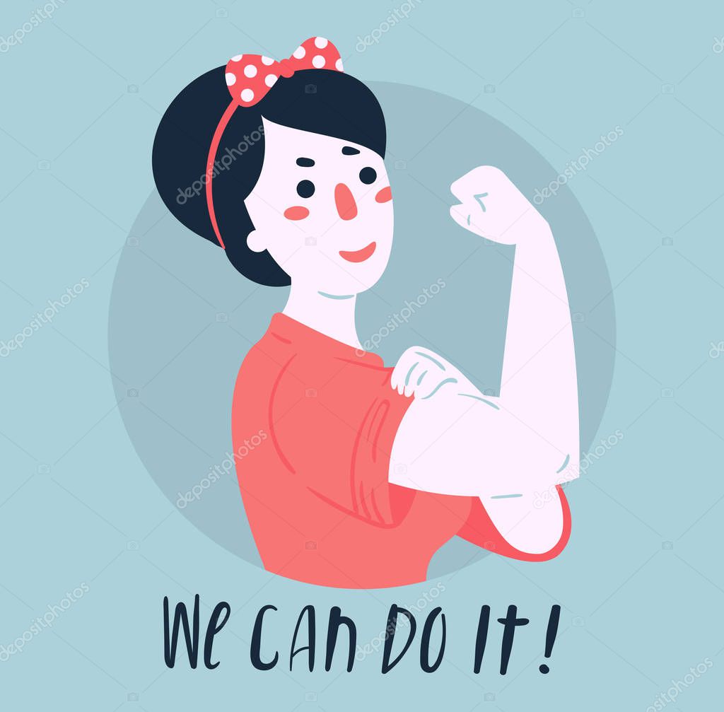 We can do it poster. Woman rights, empowerment