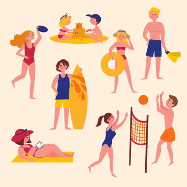 Yaz aktiviteleri sahilde. Spor ve boş zaman etkinlikleri