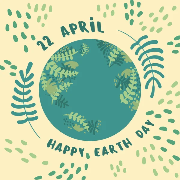 Feliz Dia da Terra. 22 de Abril. planeta Terra —  Vetores de Stock