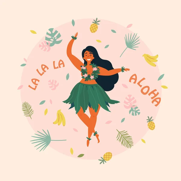 Aloha. Hawaiian helgdagar affisch med Hula dansare — Stock vektor
