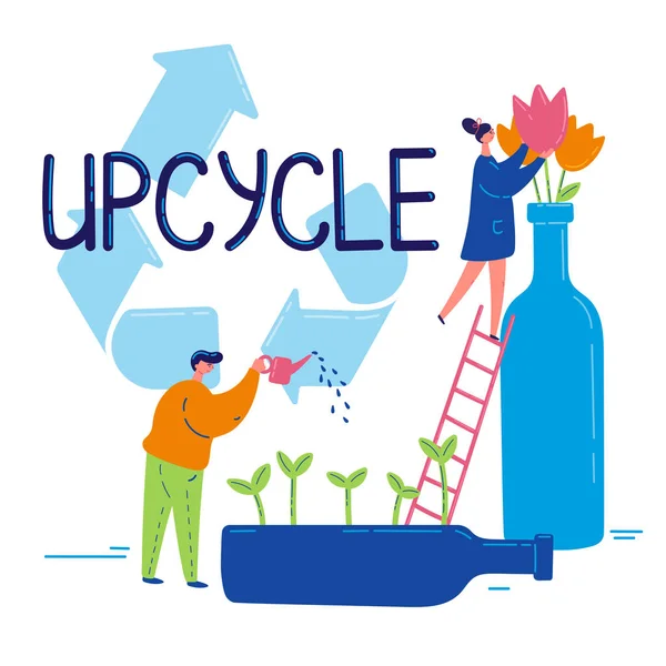 Concept d'upcycle. upcycle. illustration vectorielle — Image vectorielle