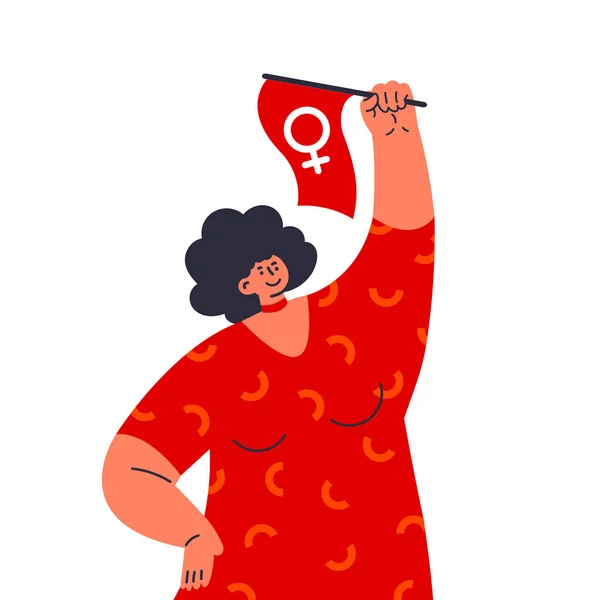 Γυναίκα Σηκώνει Χέρι Της Σημαία Σύμβολο Της Venus Fight Σαν — Διανυσματικό Αρχείο
