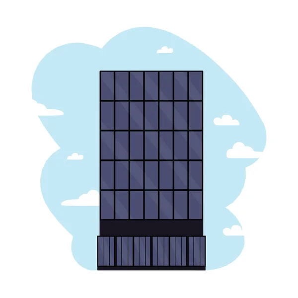 Schwarzes Business Center Gebäude Modernes Stadthaus Tower Auf Dem Himmel — Stockvektor