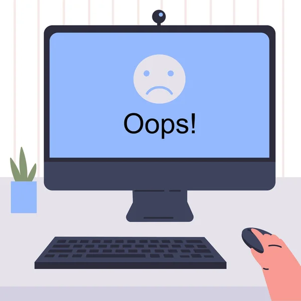 Template for an error page illustration.Oops error — Stock Vector