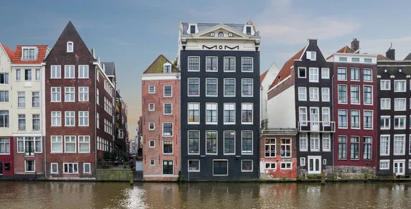 Traditional Dutch Houses Canal Amsterdam Netherlands — Stock Photo, Image