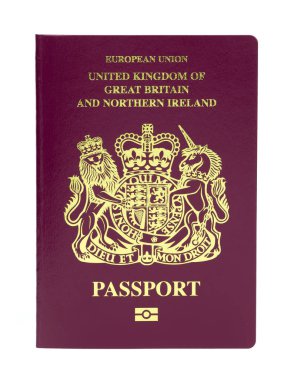 İngiltere / Uk biyometrik pasaport beyaz bir arka plan üzerinde