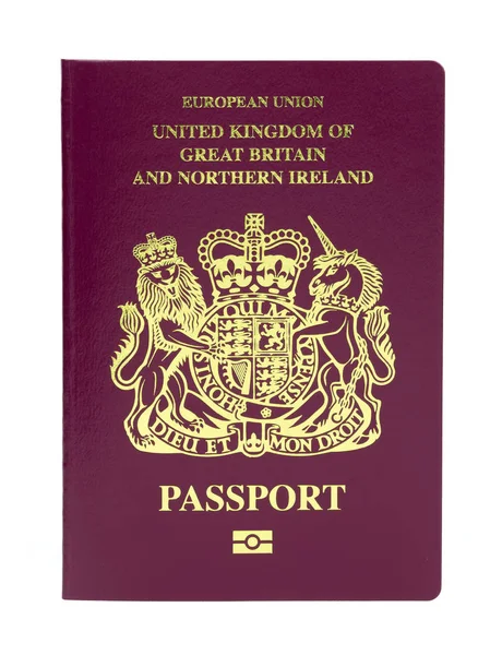 İngiltere / Uk biyometrik pasaport beyaz bir arka plan üzerinde