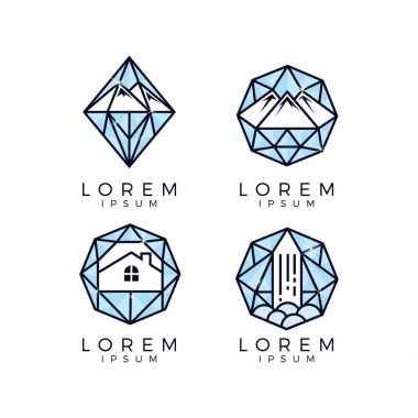 Mücevher ve elmas cam Logo koymak