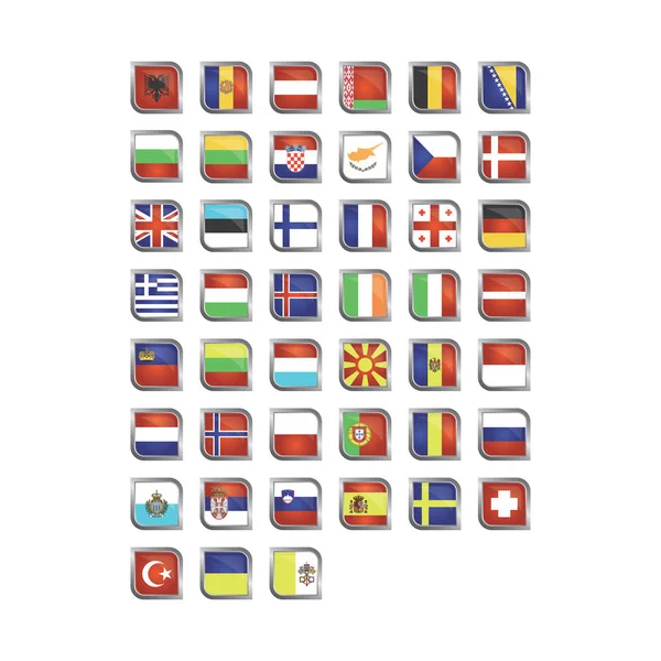 Europa moderna e sofisticata Paese Bandiera — Vettoriale Stock