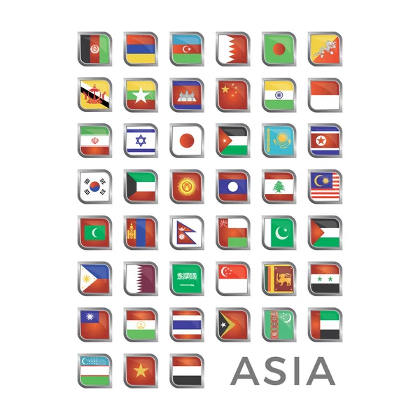 Bandera de país de Asia moderna y sofisticada — Vector de stock