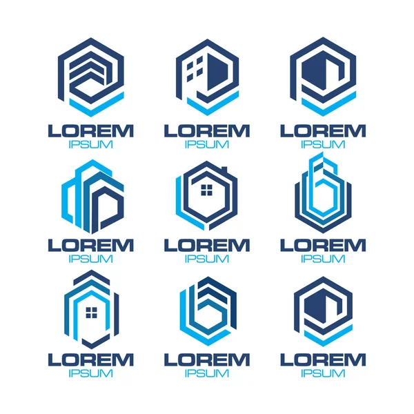 Modern altıgen Emlak logosu