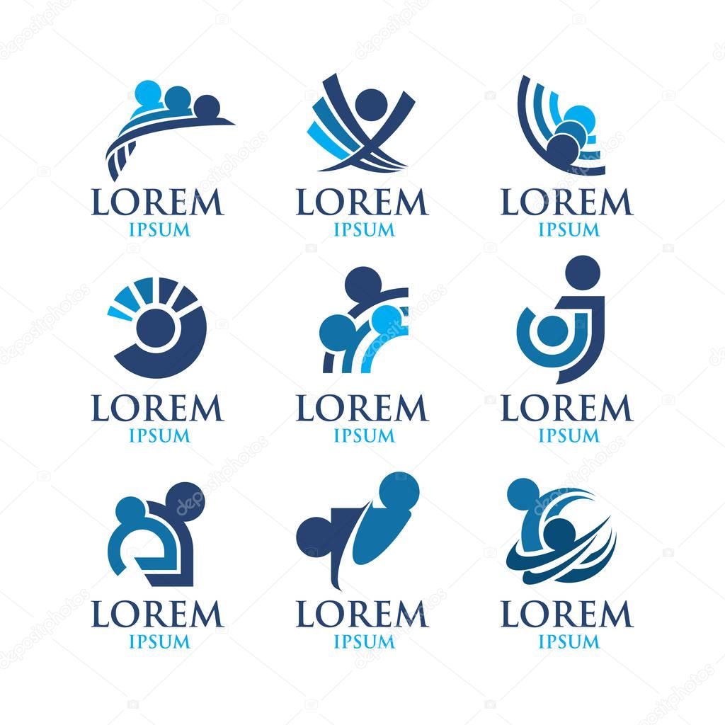 Simple Abstract People Logo Set