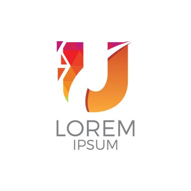 Modern ve renkli harf u geometrik