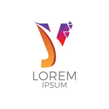 Modern ve renkli mektup y geometrik