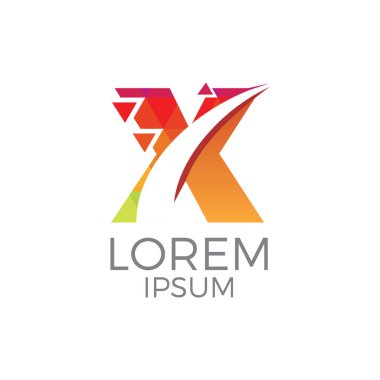 Modern ve renkli mektup geometrik x