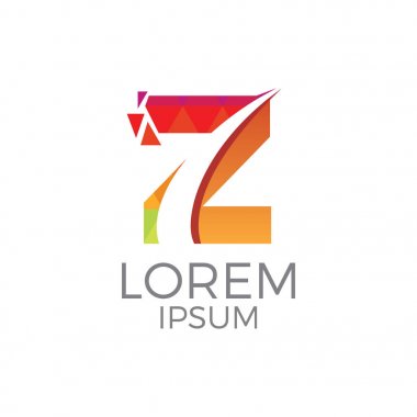 Modern ve renkli harf z geometrik