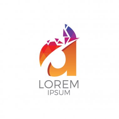 Modern ve renkli harf d geometrik