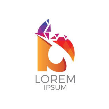 Modern ve renkli mektup b geometrik