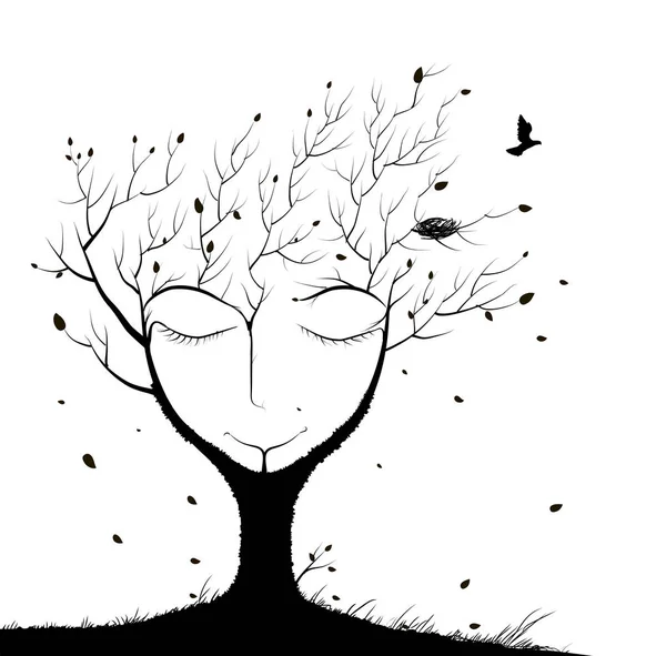 Στον ύπνο πνεύμα tree — Διανυσματικό Αρχείο
