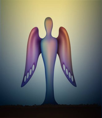 fütüristik melek, çağdaş sanat Noel heykel, Hıristiyanlık Noel sembolü,