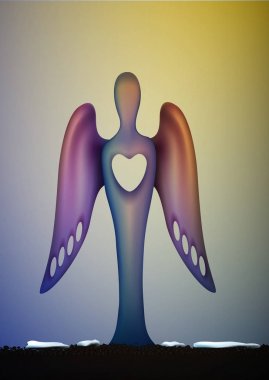 fütüristik melek, çağdaş sanat Noel heykel, Hıristiyanlık Noel sembolü,