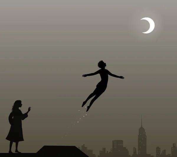 Peter Pan ve Wendy çatıda, peter pan sinekler, Çift,