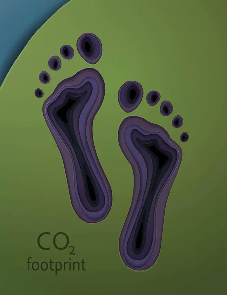 人类碳氧足迹概念, 全球变暖理念, — 图库矢量图片