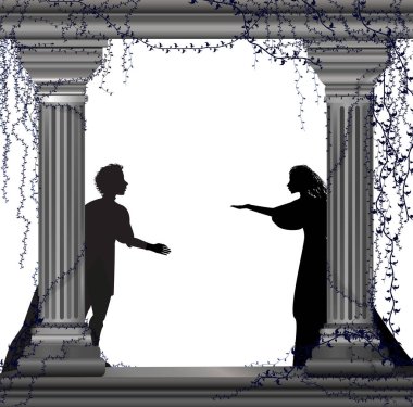 Shakespeare s oyunu Romeo ve Juliet, Romantik Tarih, siluet, aşk hikayesi,