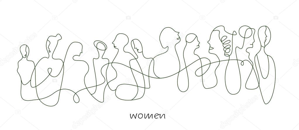 women concept in modern creative style, women are different concept on the white background,