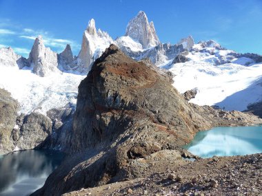 Fitz Roy veya Chalten, Patagonia, Arjantin.