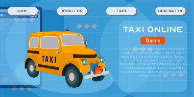 Taksi şirketinin internet sitesi şablonu. Yolcu taksi servisi başlığı