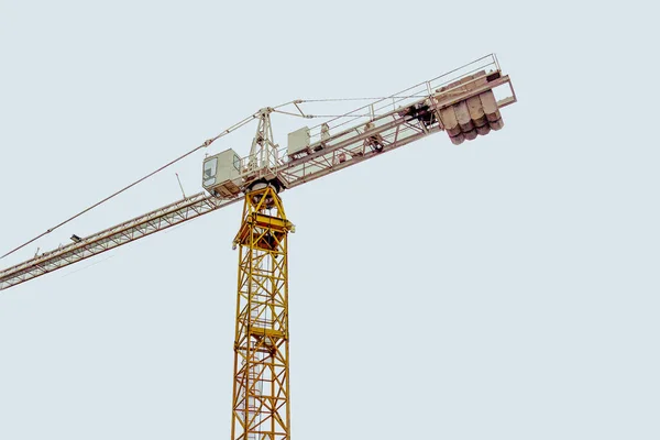 Building Crane Sky Background Silhouette Industrial Lifting Equipment Construction Site — Stock Photo, Image