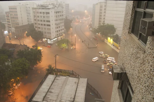 Flood Joana River Rio Janeiro Seen Top Building Rio Janeiro — Stock Photo, Image