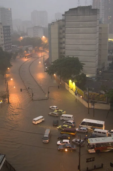 Flood Joana River Rio Janeiro Seen Top Building Rio Janeiro — Stock Photo, Image