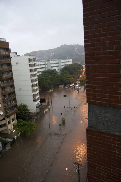 Flood Joana River Rio Janeiro Seen Top Building Rio Janeiro — Stock Photo, Image