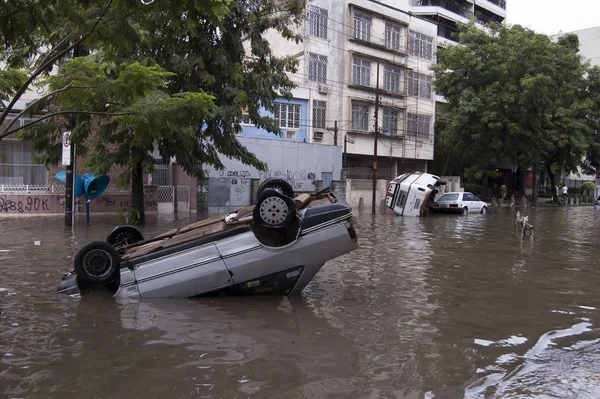 Flood Joana River Rio Janeiro Places Had Problems Flood Garages — Stock Photo, Image