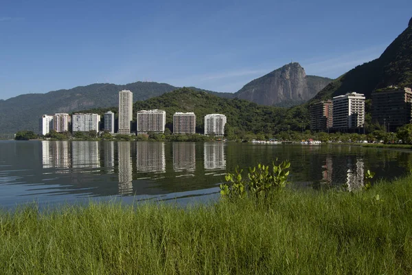 Rio Janeiro Brasilien Februar 2006 Rodrigo Freitas Lagunenlandschaft Einem Sonnigen — Stockfoto