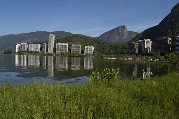 Rio Janeiro Brezilya Şubat 2006 Rodrigo Freitas Lagoon Güneşli Bir — Stok fotoğraf