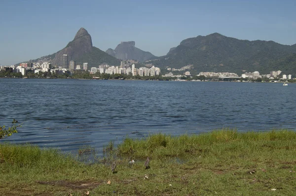Rio Janeiro Brasilien Februar 2006 Rodrigo Freitas Lagunenlandschaft Einem Sonnigen — Stockfoto