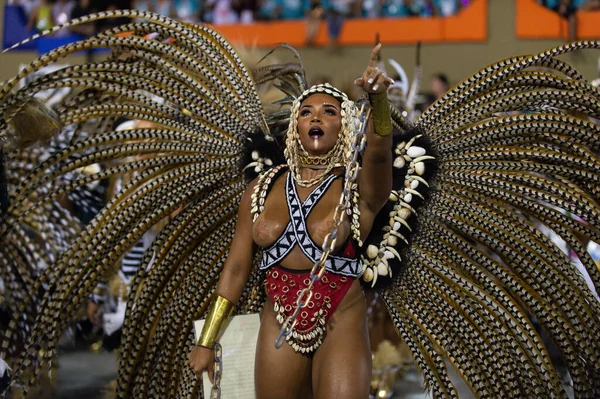 Río Brasil Marzo 2019 Mangueira Durante Carnaval Escolar Samba Carnaval — Foto de Stock