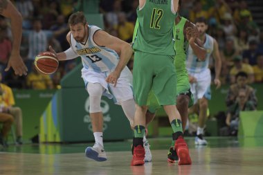 Rio, Brezilya - 13 Ağustos 2016: Rio Carioca 1 'de Brezilya (Bra) ve Arg maçında Nocioni Andres (Arg)