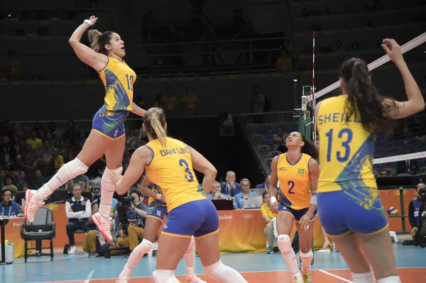 Rio Brasil Agosto 2016 Pereira Natalia Bra Durante Partido Voleibol — Foto de Stock