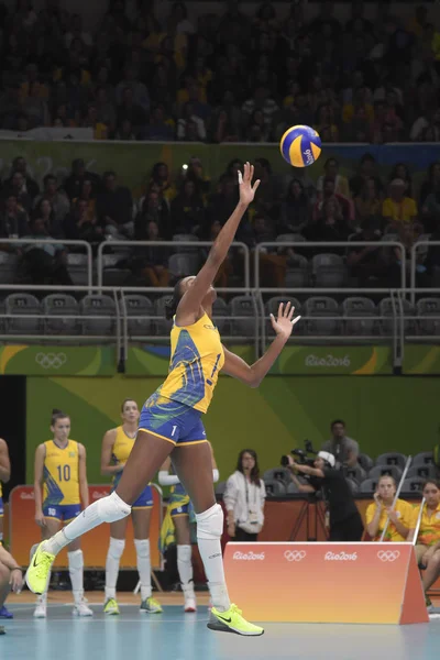 Río Brasil Agosto 2016 Fabiana Claudino Bra Durante Partido Voleibol — Foto de Stock