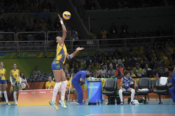 Rio Brasil Agosto 2016 Juciely Volleyball Game Brazil Bra Korea — Foto de Stock