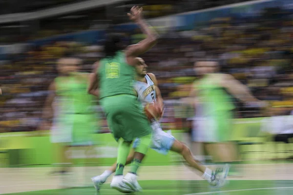Rio Brazília Augusztus 2016 Blurr Alatt Kosárlabda Játék Brazília Melltartó — Stock Fotó