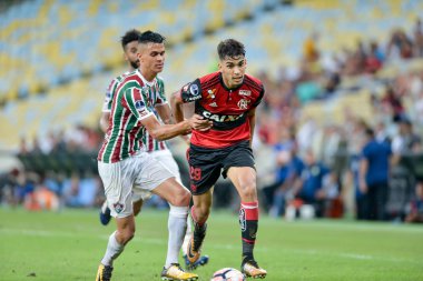 Rio, Brazil - october 25, 2017: Lucas Paquet1 player in match between Fluminense and  Flamengo by the sulamerica cup in Maracana Stadium