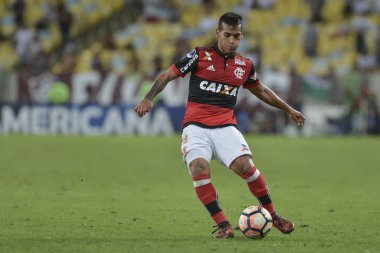 Rio, Brazil - november 01, 2017: Trauco player in match between Flamengo and  Fluminense by the Sulamerica Cup in Maracana Stadium